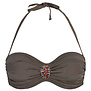 Anise bandeau beugel bikinitop & uitneembare onderpadding kleur taupe