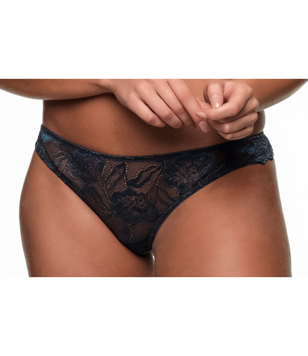 After Eden After Eden  Anna heupstring kleur grijs met ingeweven print kleur blue