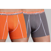 3D Flex Dynamic tweedelig Cotton Stretch boxershortset kleur grijs & oranje mt M