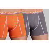 Dim 3D Flex Dynamic tweedelig Cotton Stretch boxershortset kleur grijs & oranje mt M