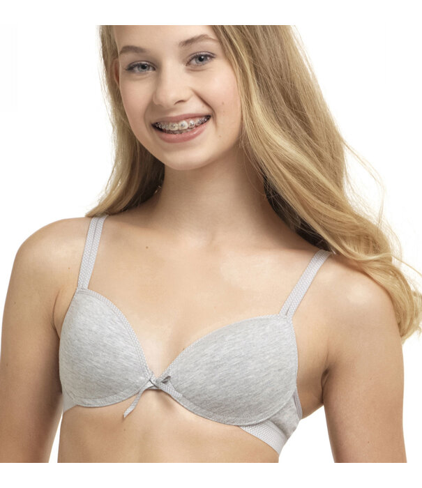 Boobs & Bloomers Boobs & Bloomers Audrey katoenen Bh zonder beugel kleur grijs