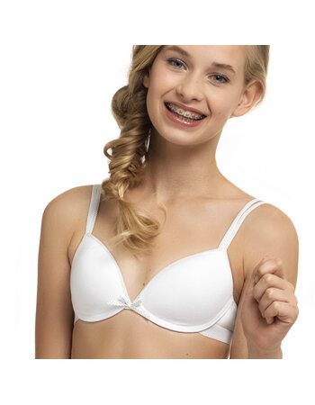 Boobs & Bloomers Audrey katoenen Bh zonder beugel kleur wit