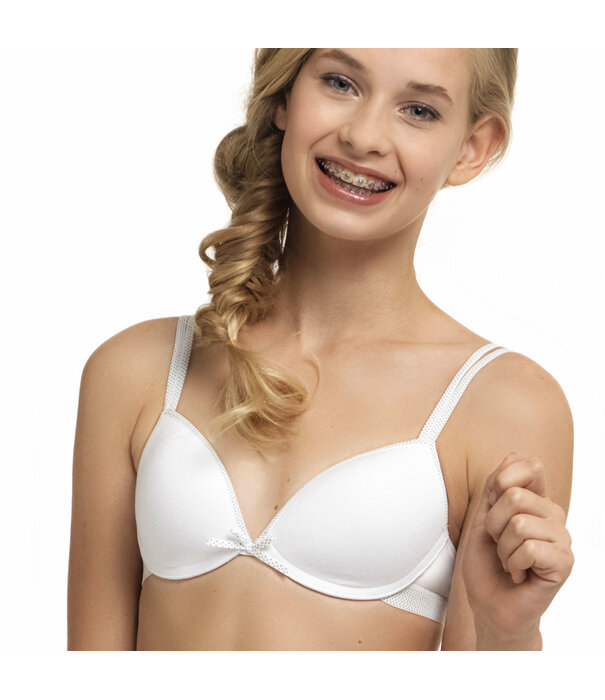 Boobs & Bloomers Boobs & Bloomers Audrey katoenen Bh zonder beugel kleur wit