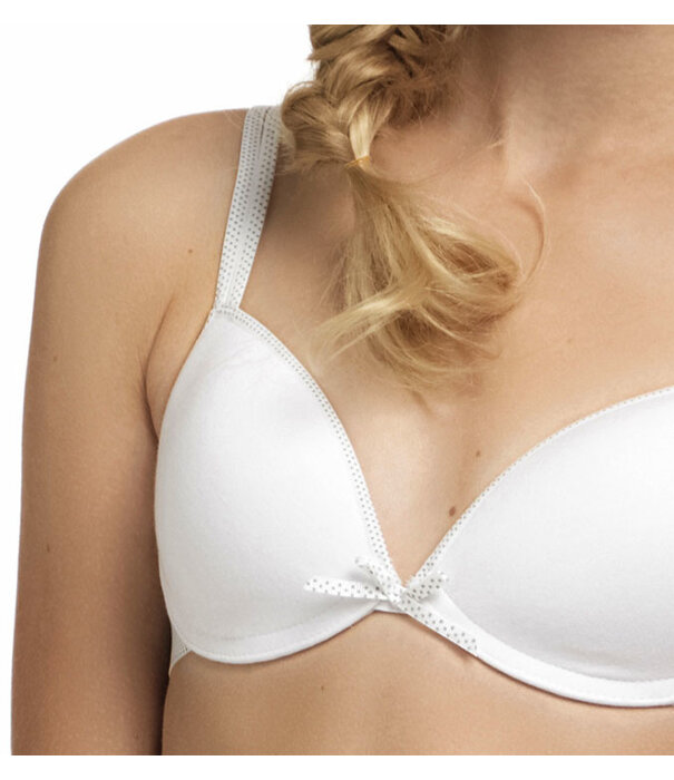 Boobs & Bloomers Boobs & Bloomers Audrey katoenen Bh zonder beugel kleur wit