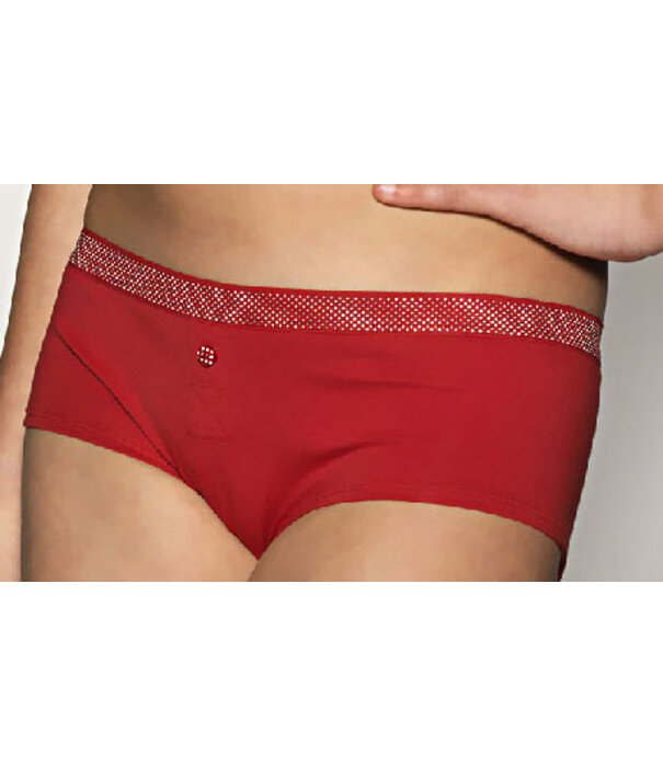 Boobs & Bloomers  Audrey katoenen short mt S=mt 152 kleur rood