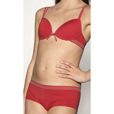 Anny katoenen Bh zonder beugel & lichte voorvorm met heupboxer mt A65 & 164 kleur rood