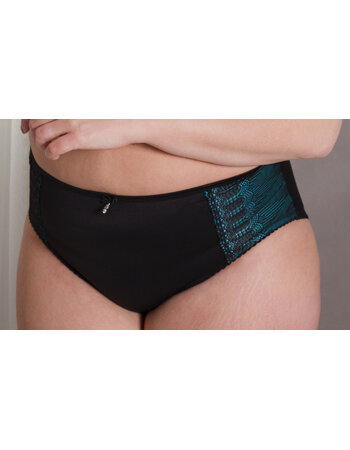 Syl Design Demi microfaser maxislip kleur zwart met inzet kleur groen mt 54