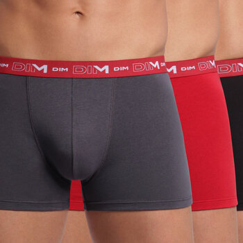 Cotton Stretch 3 delig boxershortset kleur rood, grijs & zwart