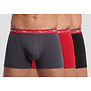 Cotton Stretch 3 delig boxershortset kleur rood, grijs & zwart