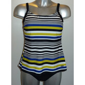 Arisa prothese tankinitop zonder beugel & bikinislip zwart met print