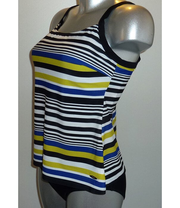 Susa Arisa prothese tankinitop zonder beugel & bikinislip zwart met print