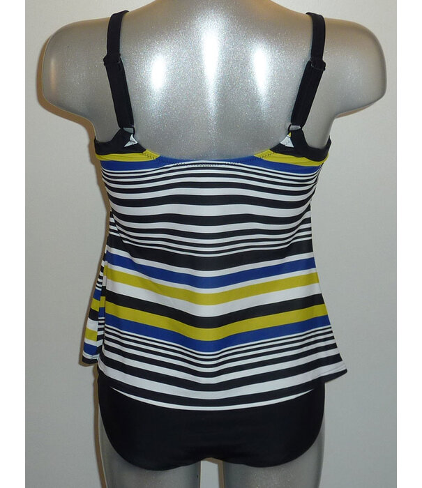 Susa Arisa prothese tankinitop zonder beugel & bikinislip zwart met print