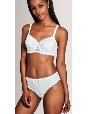 Amoena Amanda prothese Bh met beugel kleur wit met jaquard borduursel