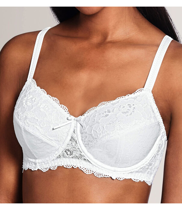 Amoena  Amanda prothese Bh met beugel kleur wit met jaquard borduursel