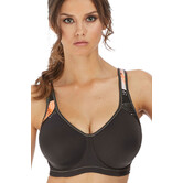 Sonic sport Bh met beugel & licht gewicht spacercups kleur grijs met print zalmkleur