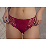 Fantasie Leona tailleslip basis in mode kleur rood  met  borduursel aan voorzijde