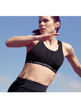 Shock Absorber Run padded sport bh zonder beugel & licht gewicht padding basis kleur zwart