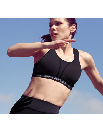 Shock Absorber Run padded sport bh zonder beugel & licht gewicht padding basis kleur zwart