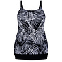Florida prothese tankinitop in blouson model kleur zwart met print wit gecombineerd met zilver