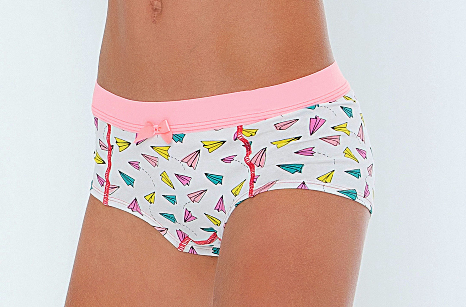 Boobs & Bloomers Michella katoenen boxershort kleur wit met fantasieprint