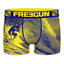 Alex  micro long boxershort kleur blauw met geel gecombineerd en foto print surfer