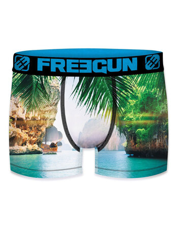 Freegun Brian  micro long boxershort kleur groen met print