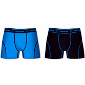 Freegun Aron tweedelig  micro long boxershortset kleur zwart & blauw