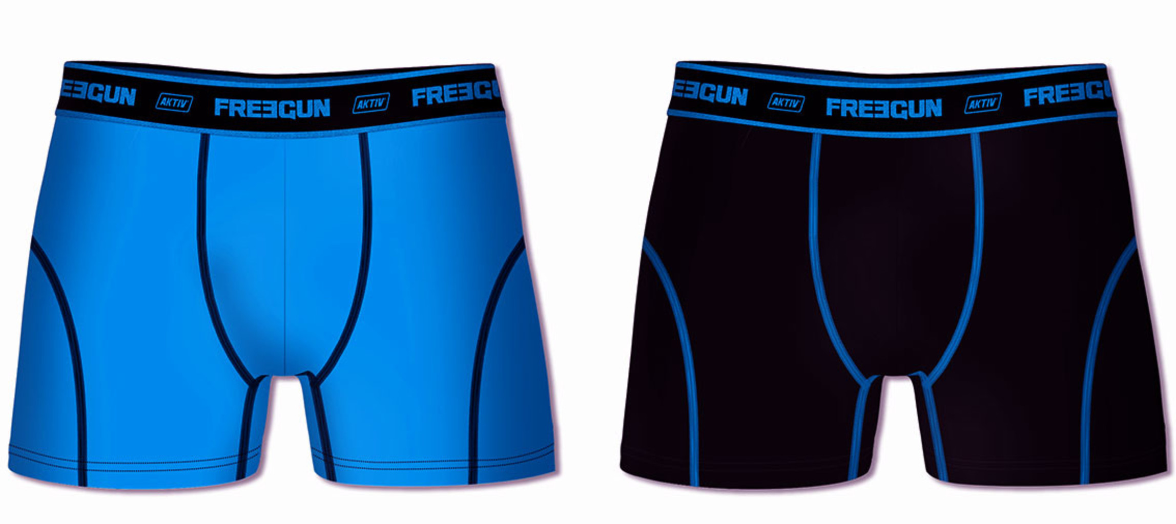 FreeGun Freegun Aron tweedelig  micro long boxershortset kleur zwart & blauw