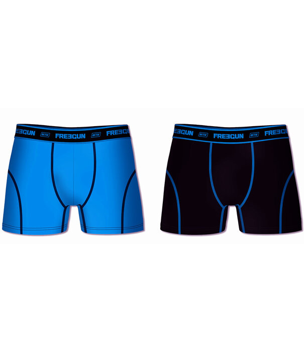 Avet Freegun Aron tweedelig  micro long boxershortset kleur zwart & blauw