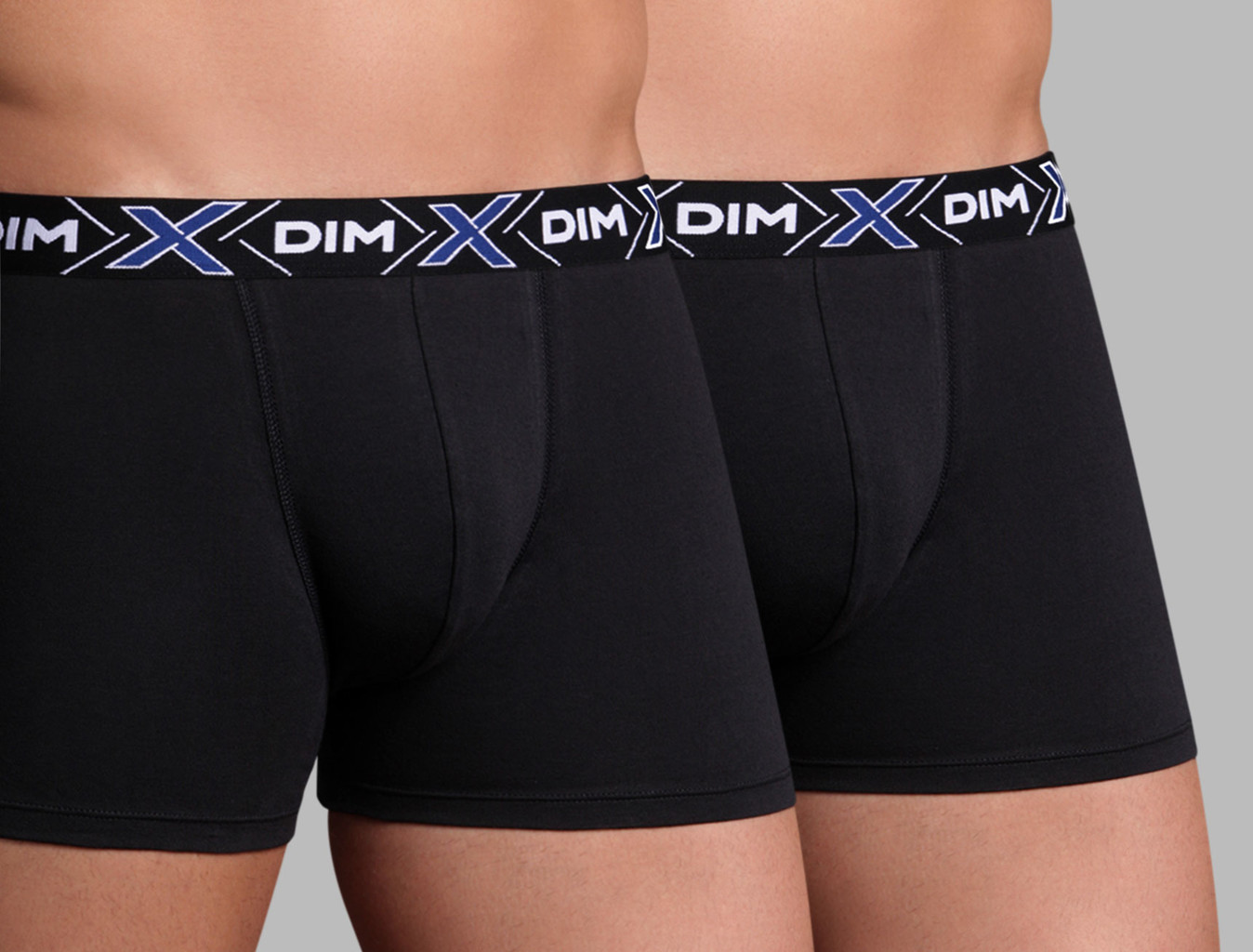 Dim  X-temp tweedelig cotton stretch boxerset, navy-blue, rood-zwart & zwart-zwart