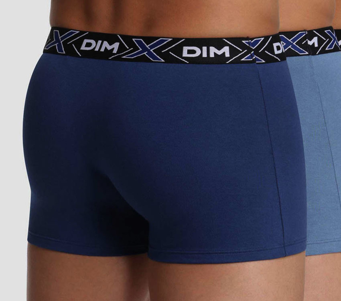 Dim  X-temp tweedelig cotton stretch boxerset, navy-blue, rood-zwart & zwart-zwart