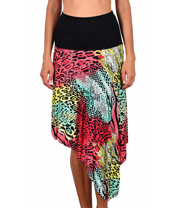 Naturana strandjurkje in bandeau model, kleur zwart gecombineerd met frisse animal print