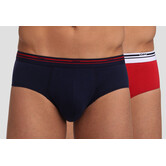 Classic Colors Cotton Stretch slipset kleur marine & rood