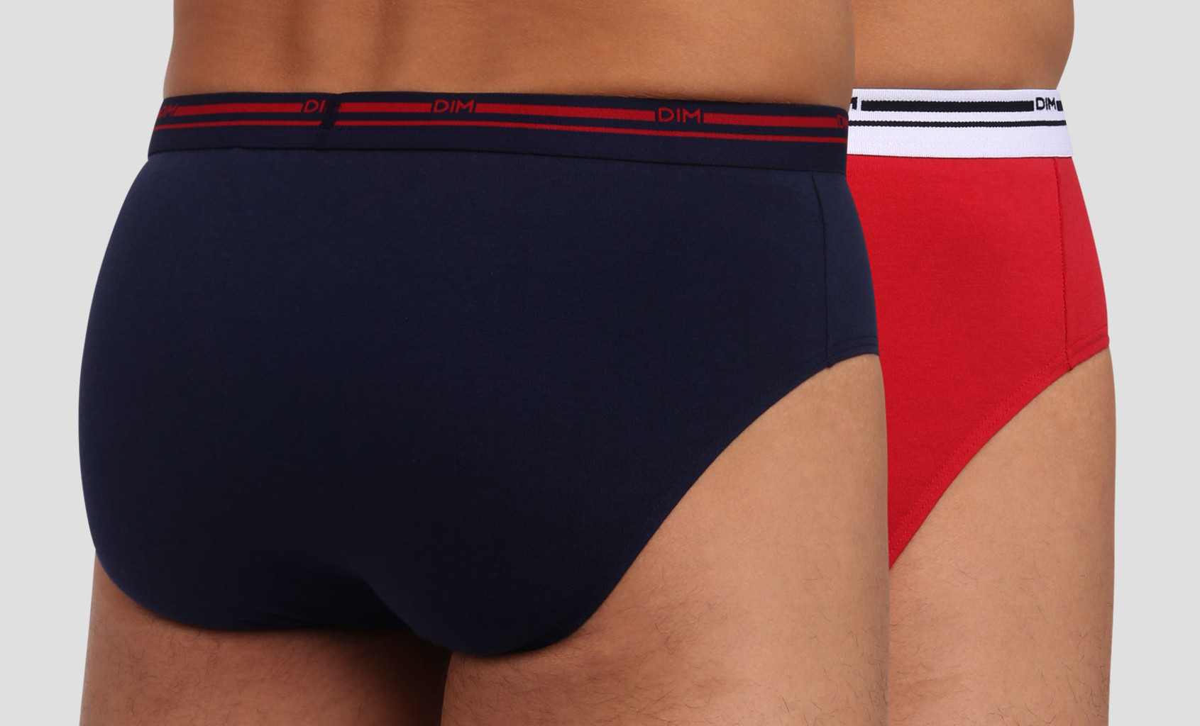 Dim ondergoed Dim Classic Colors Cotton Stretch slipset kleur marine & rood