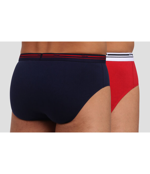 Dim   Classic Colors Cotton Stretch slipset kleur marine & rood
