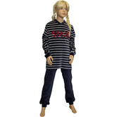 Lunatex Evi velours meisjes pyjama kleur navy mt 140 t/m 176