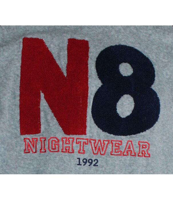 Lunatex Lunatex Yves stoere velours jongenspyjama kleur marine gecombineerd met grijs mt 128 of 140