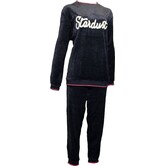 Lunatex Velours meisjes pyjama Felicia licht grijs of antracietgrijs