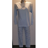 katoenen meisjes pyjama met schildpades kleur licht blauw mt 152/158