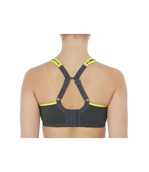 Freya Freya Sonic sport Bh met beugel & licht gewicht spacercups kleurgrijs bies limegroen of limegroen bies grijs