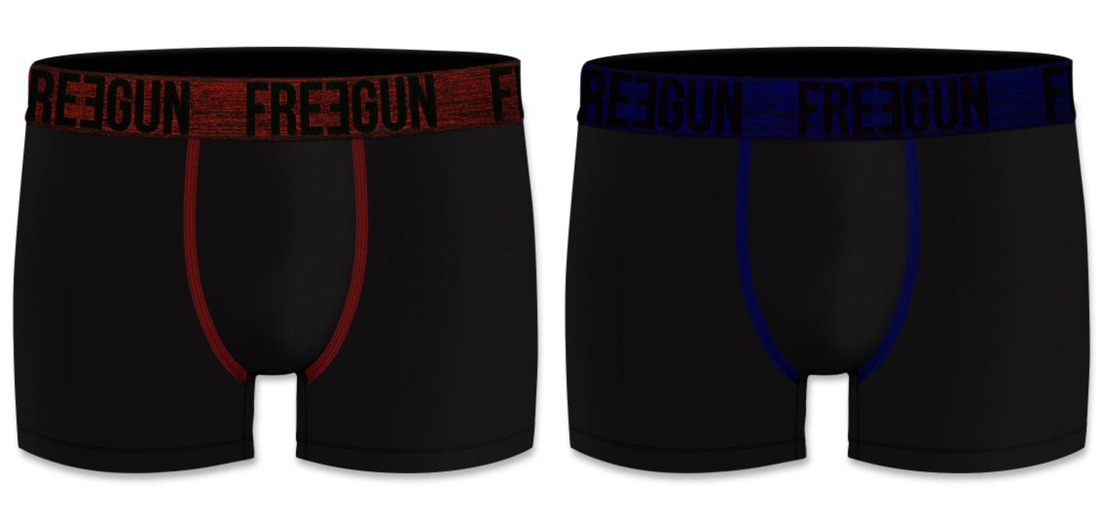 Avet  Signature tweedelig  micro long boxershortset kleur zwart met band rood & blauw