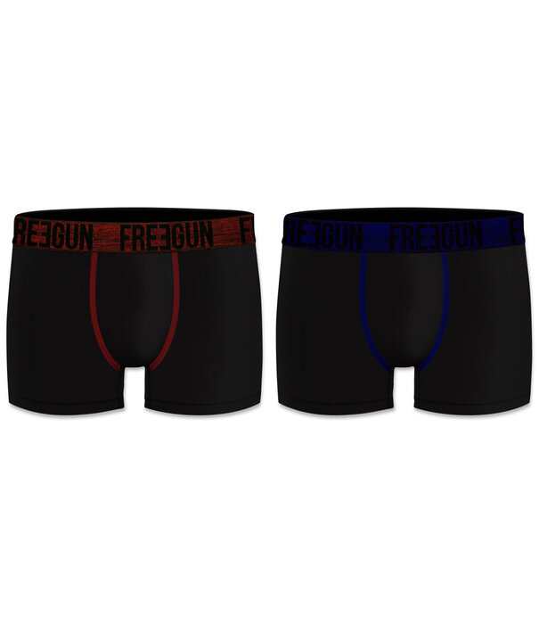 Avet Freegun Signature tweedelig  micro long boxershortset kleur zwart met band rood & blauw