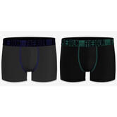 Signature tweedelig  micro long boxershortset kleur zwart & grijs