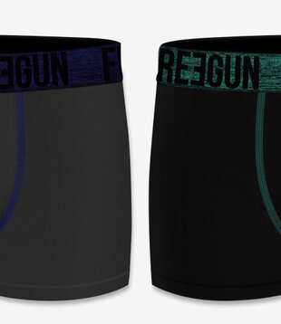 Signature tweedelig  micro long boxershortset kleur zwart & grijs