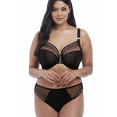 Elomi Matilda Plunge Bh met beugel kleur zwart met zilver gecombineerd