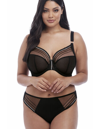 Elomi Matilda  Plunge Bh met beugel kleur zwart met zilver gecombineerd