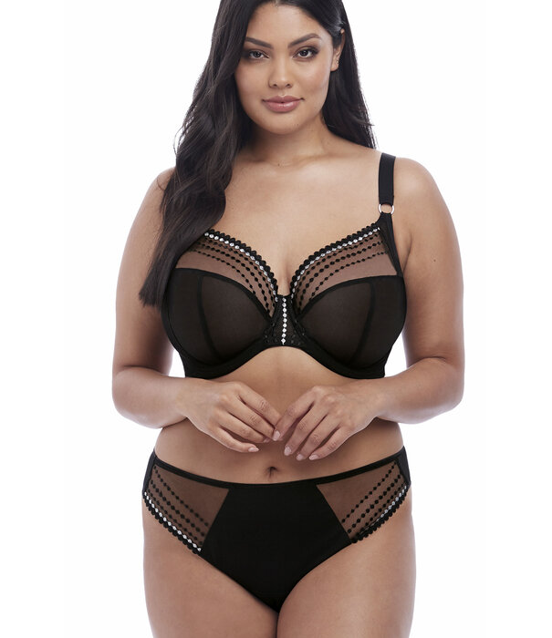 Elomi  Elomi Matilda Plunge Bh met beugel kleur zwart met zilver gecombineerd