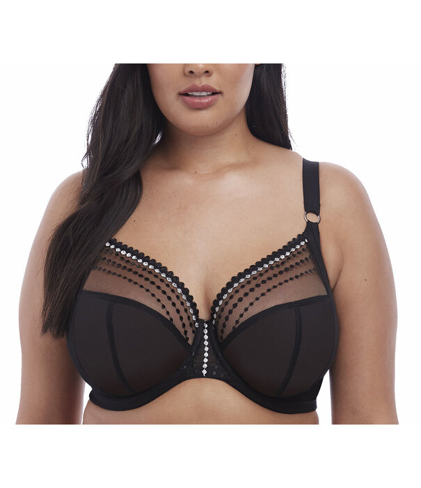 Elomi  Elomi Matilda Plunge Bh met beugel kleur zwart met zilver gecombineerd