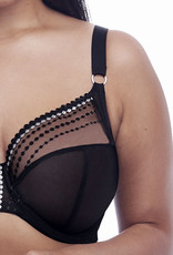 Elomi lingerie  Matilda Plunge Bh met beugel kleur zwart met zilver gecombineerd