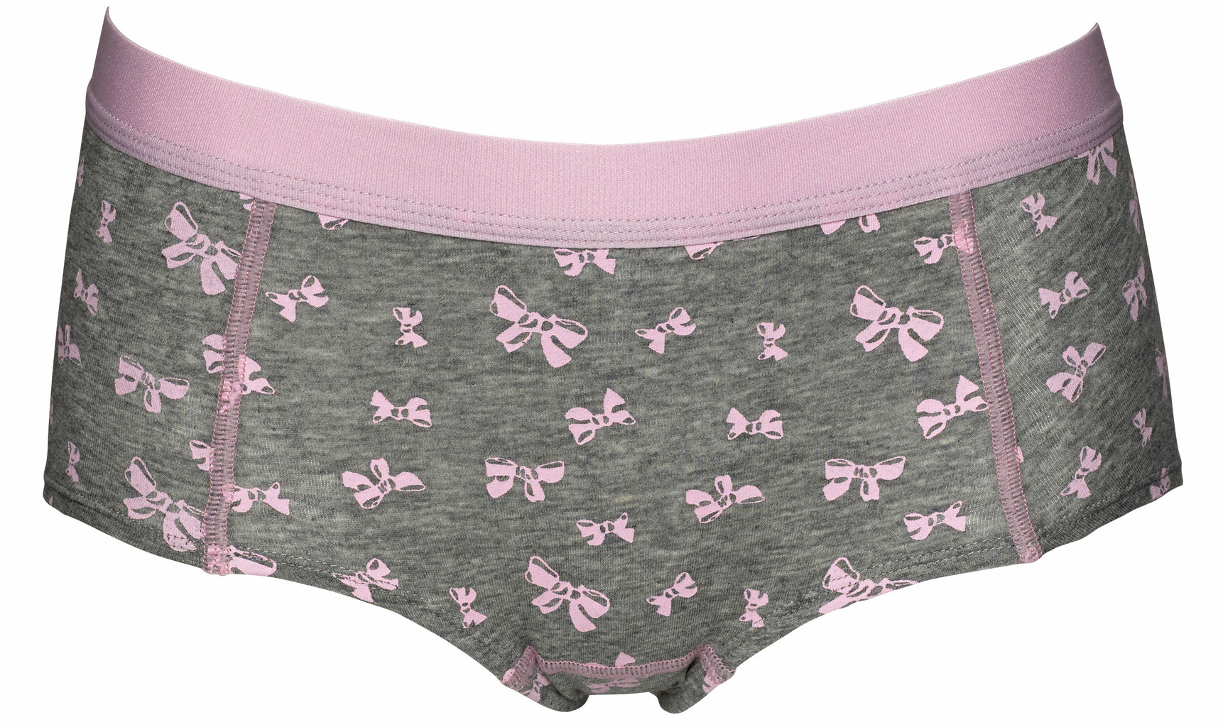 Boobs Bloomers Katoenen Boxershort Grijs Met Print Strikjes Pink